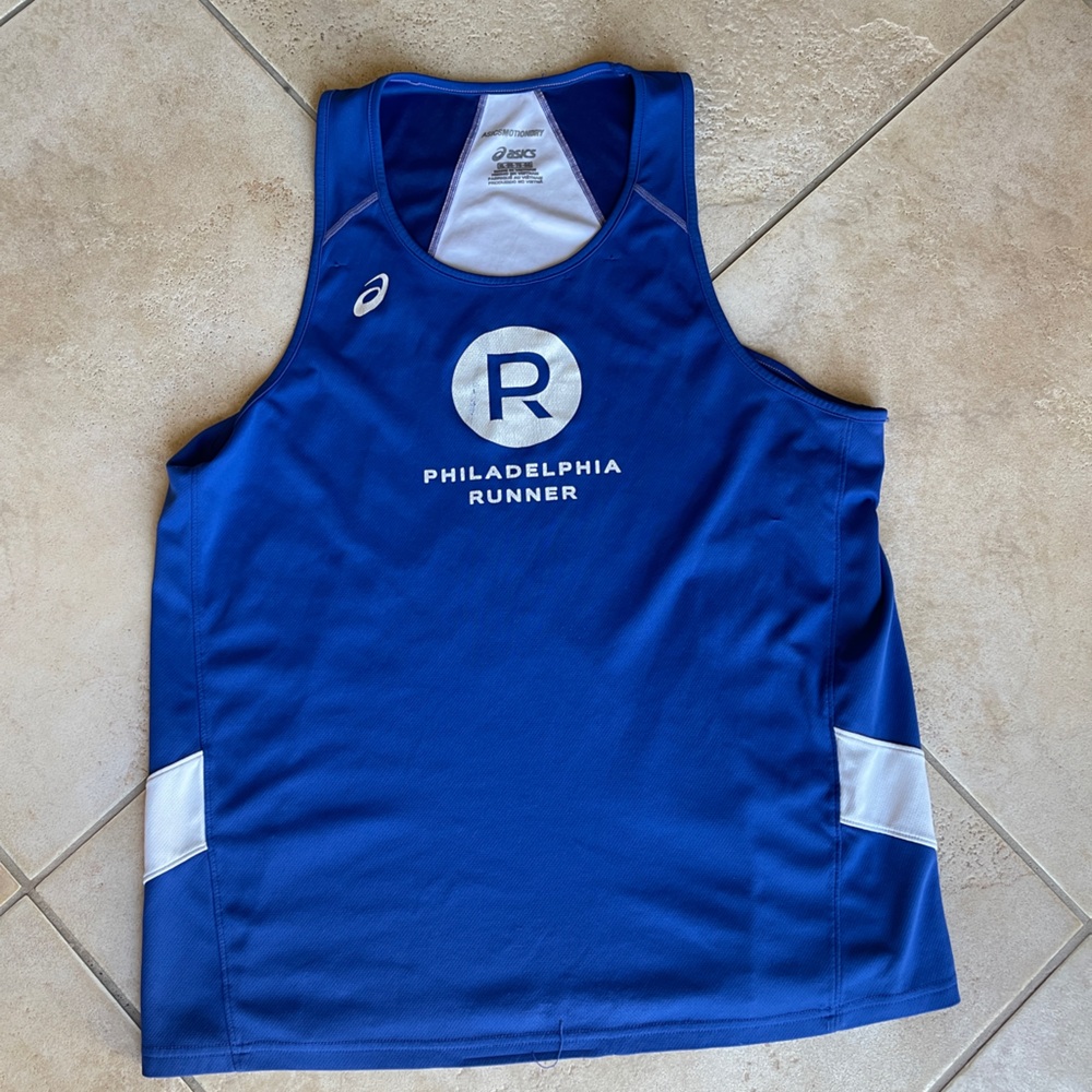 Blue ASICS Philadelphia Runner Tank Top